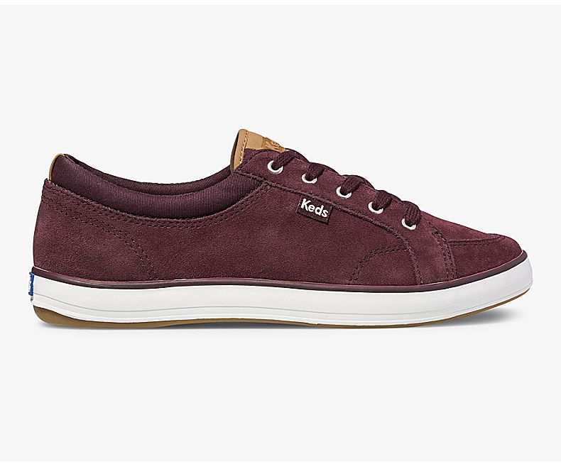 Keds Women's Center Suede Red Lace Up Shoes - ND7623940